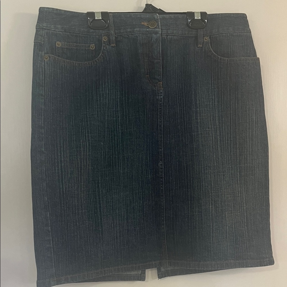 LOFT Dark Blue Denim Pencil Skirt